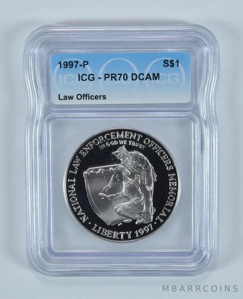 1997-P Law Officers Memorial Commemorative Silver Dollar PR70 DCAM ICG