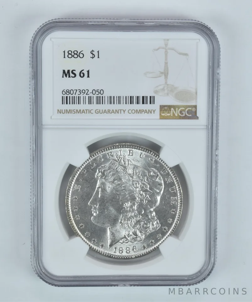 MS61 1886 Morgan Silver Dollar NGC Beautifully Toned *2217
