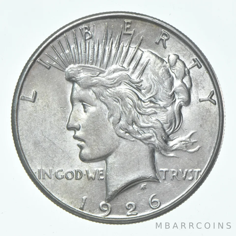 (1) 1926-S Choice AU Peace Silver Dollar 90% - CH AU Almost Unc - San Fran