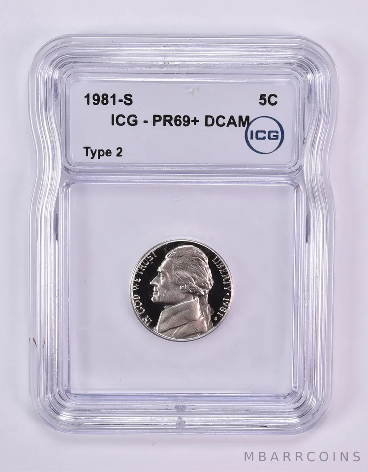 1981-S Jefferson Nickel Type 2 PR69+ DCAM ICG