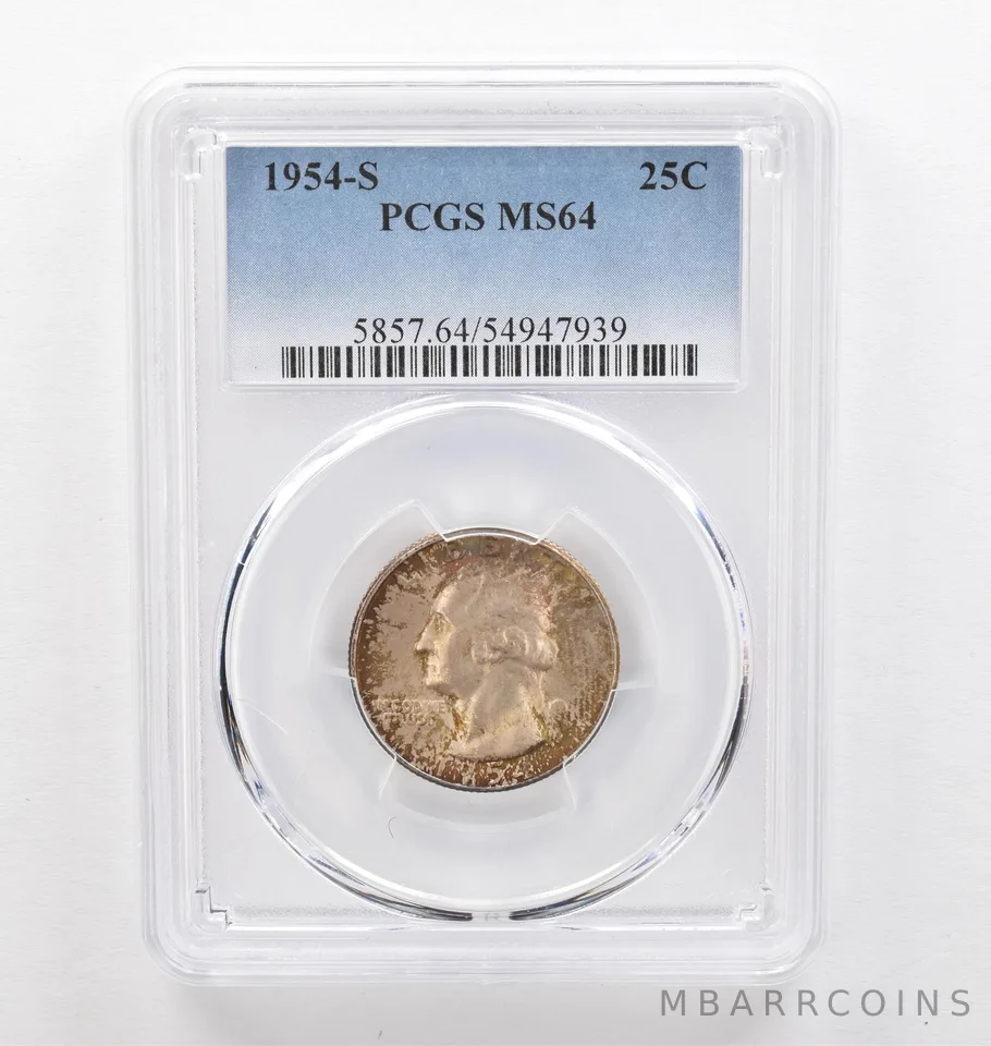 1954-S Washington Quarter MS64 PCGS Beautiful Tone *0299