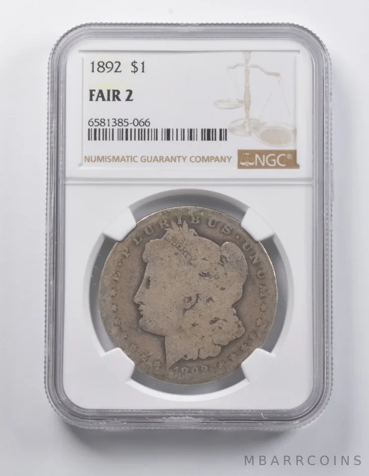 FAIR 2 1892 Morgan Silver Dollar NGC *6911