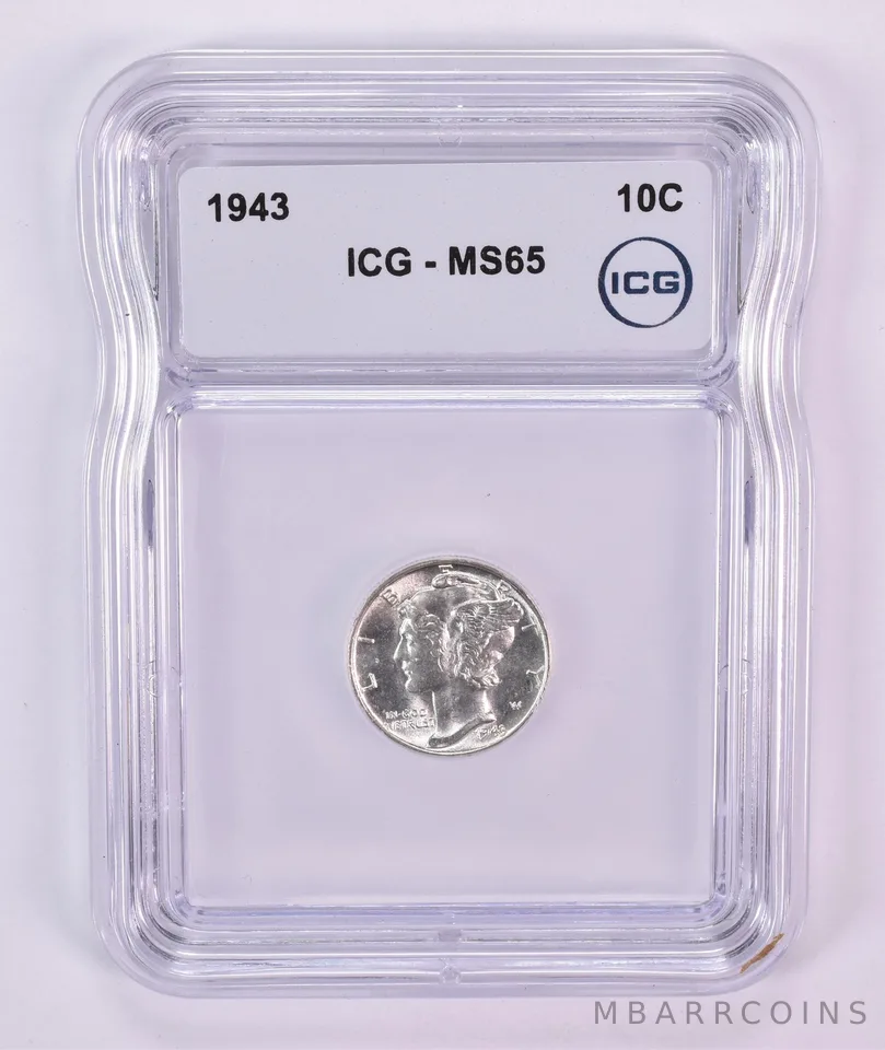 1943 Mercury Dime MS65 ICG