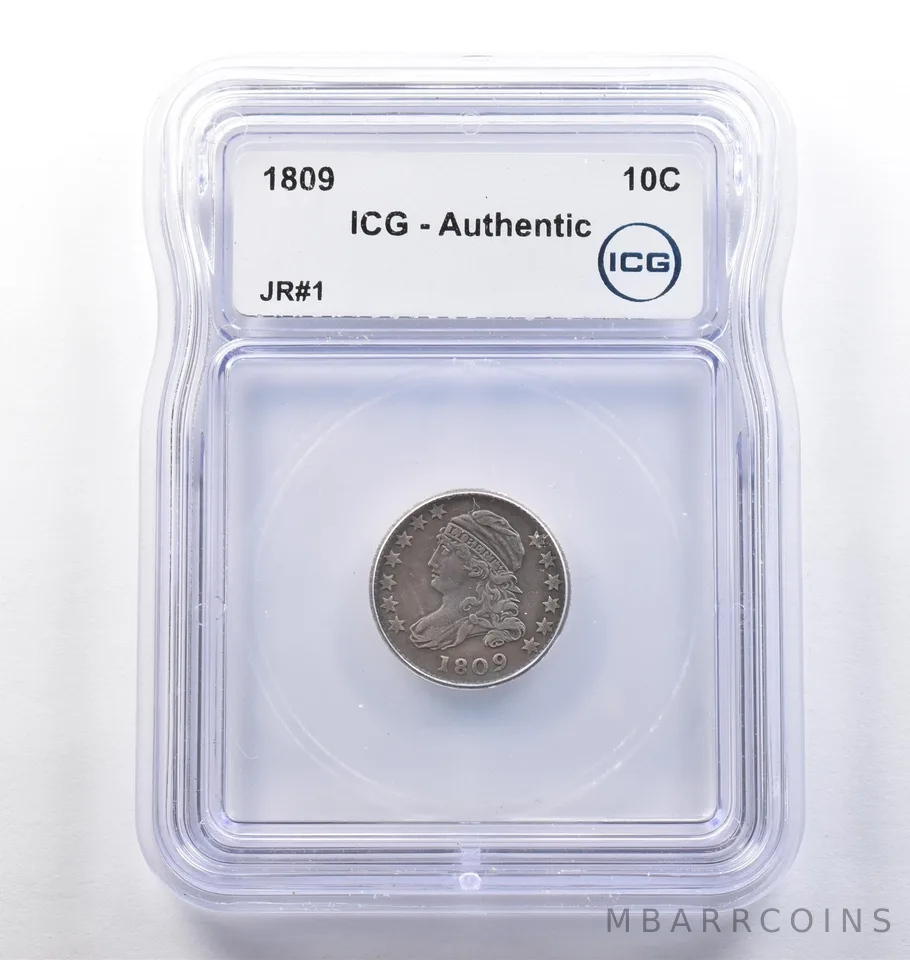 1809 Capped Bust Dime JR#1 Authentic ICG *3793