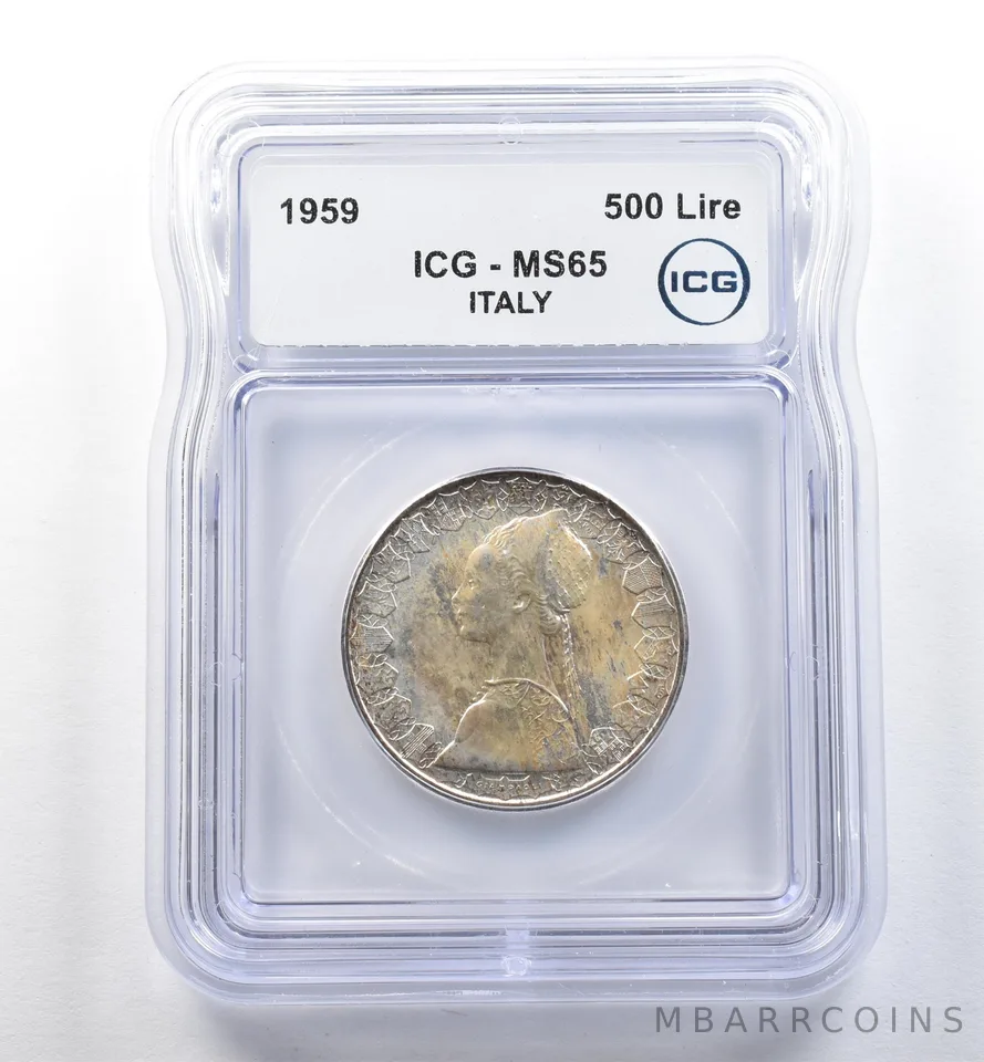 1959 Italy 500 Lire MS65 ICG *2580