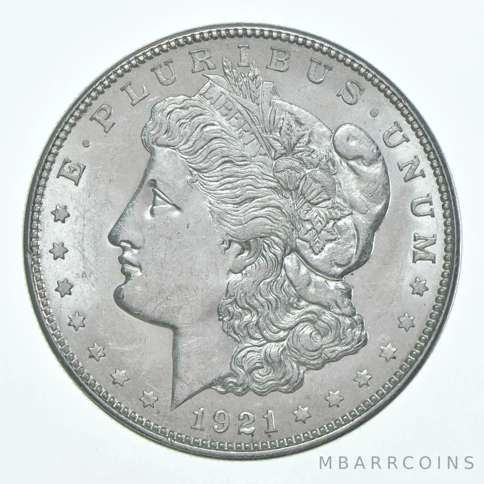 (1) AU 1921-D Morgan Silver Dollar Almost Uncirculated 90%