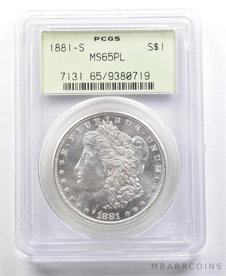 1881-S Morgan Silver Dollar MS65 PL PCGS OGH *4681