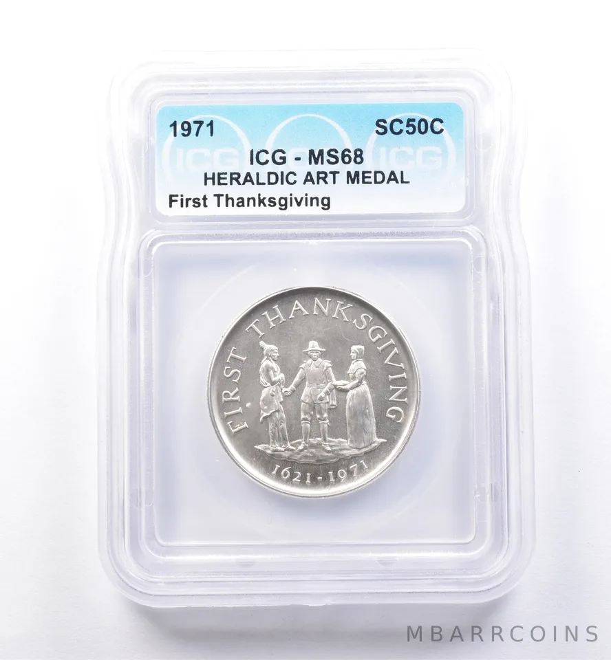 1971 So Called Half Dollar First Thanksgiving MS68 ICG *8502