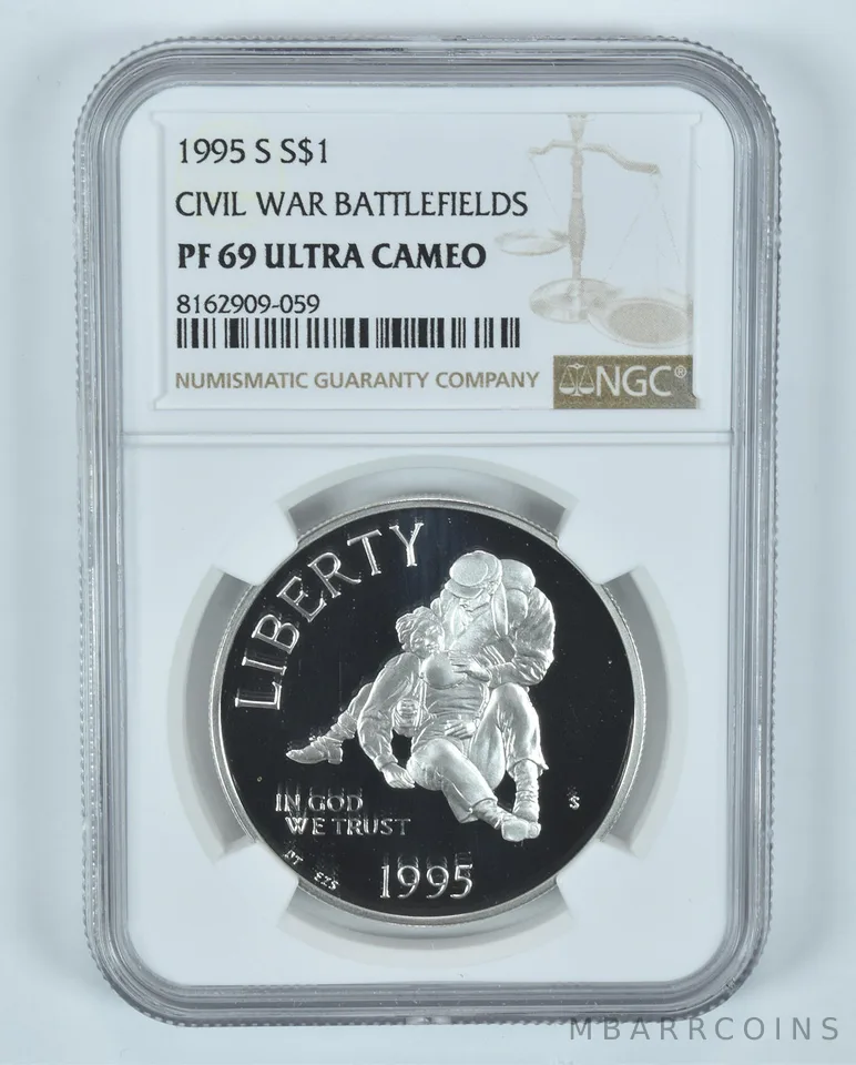 1995-S Civil War Commemorative Silver Dollar PF69 UCAM NGC