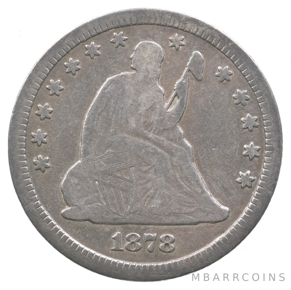 1878-CC Seated Liberty Quarter *6734