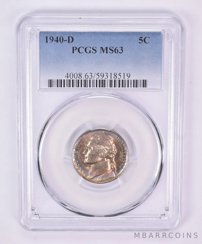 1940-D Jefferson Nickel MS63 PCGS Beautiful Tone *1141
