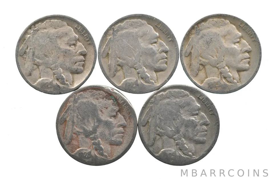 BETTER Lot 1929-D 1929-D 1929-D 1928-D 1929-S Buffalo Nickel Collection *167