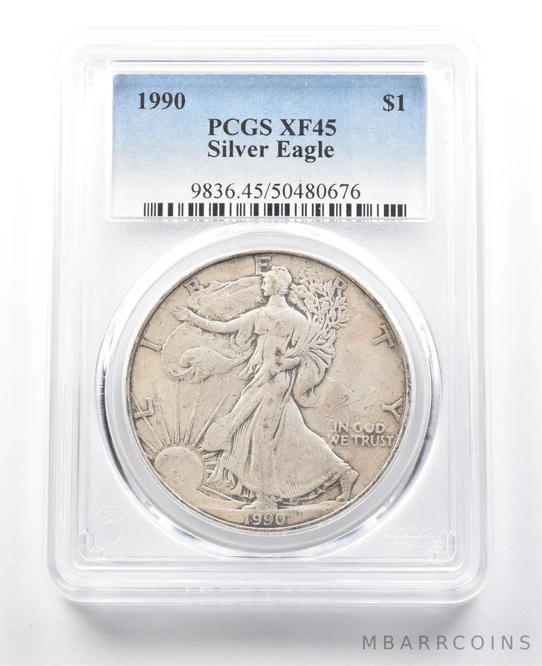 1990 American Silver Eagle XF45 PCGS Lowball *8049