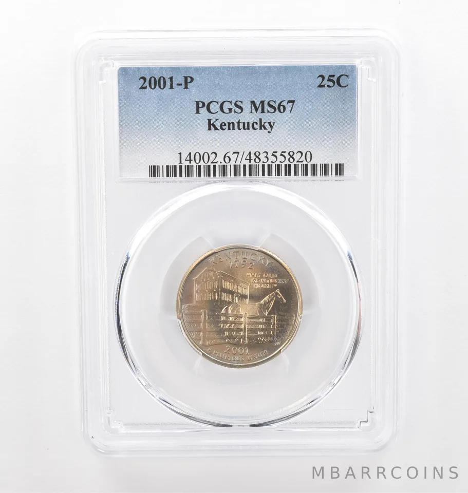 2001-P Washington State Quarter Kentucky MS67 PCGS Beautiful Tone *2228
