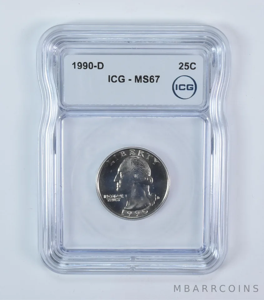1990-D Washington Quarter MS67 ICG