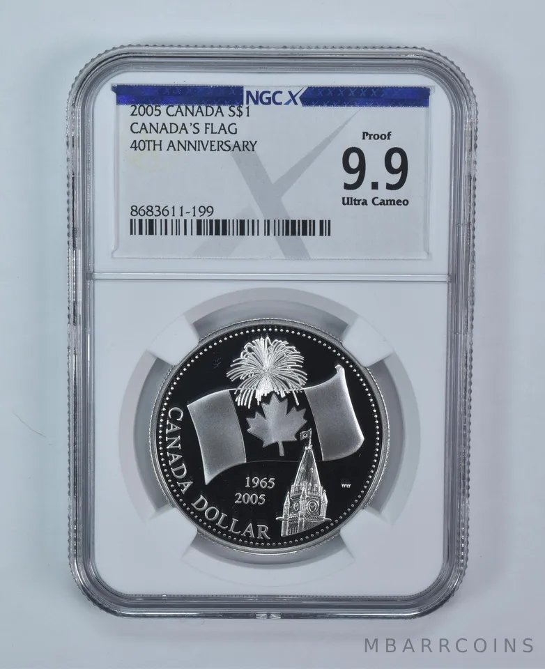 2005 Canada $1 Silver Canada's Flag 40th Anniversary Proof 9.9 UCAM NGC X NGCX