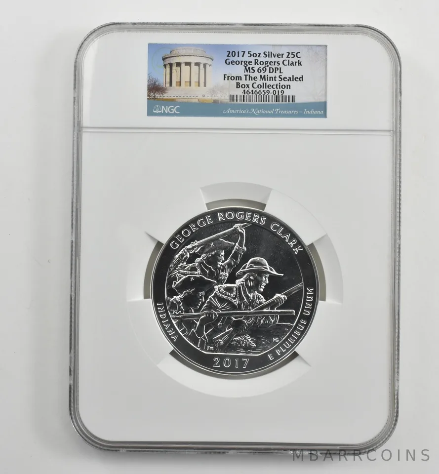 2015 5 Oz Silver Quarter ATB George Rogers Clark MS69 DPL NGC *1575