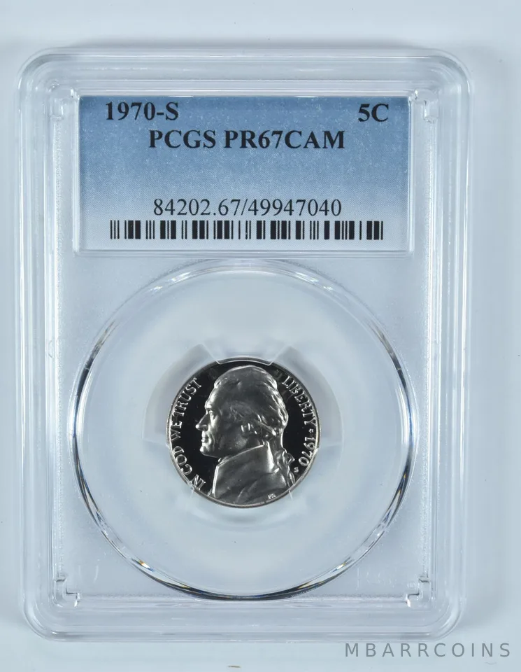 1970-S Jefferson Nickel PR67 CAM PCGS Blue Label