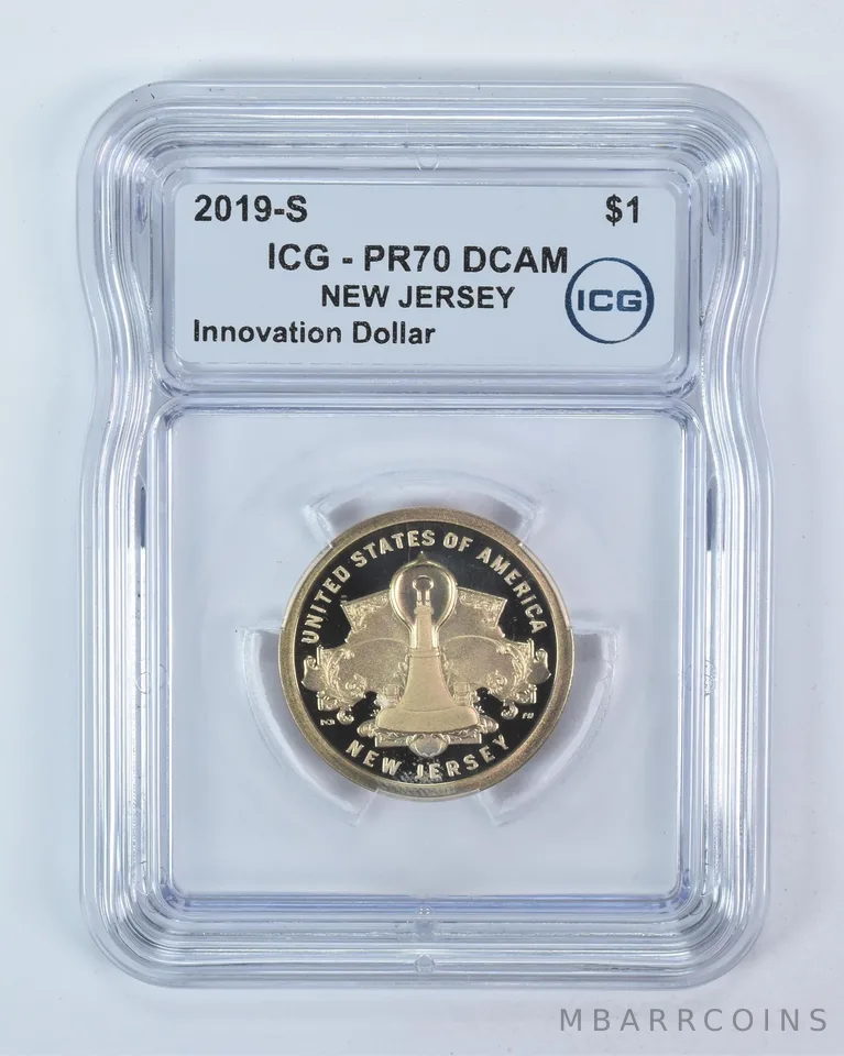 2019-S Innovation $1 Edison Lightbulb NJ PR70 DCAM ICG
