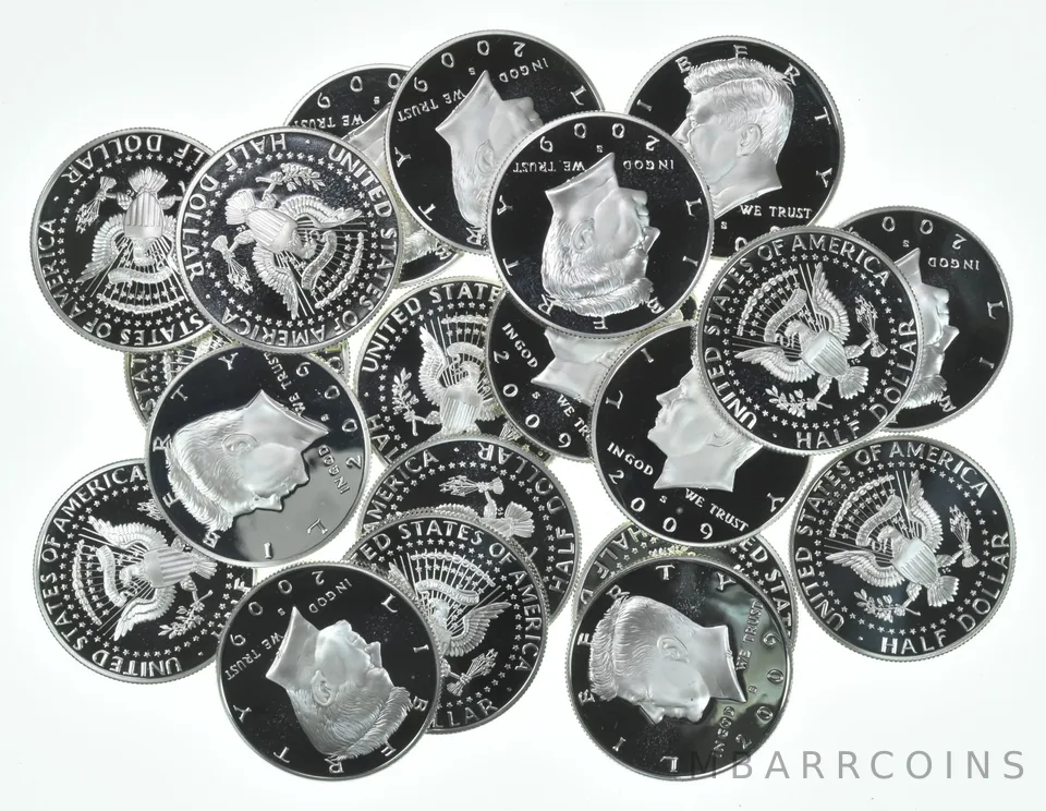 Lot (20) 2009-S Kennedy Half Dollar Proof 90% Silver $10 Face Value