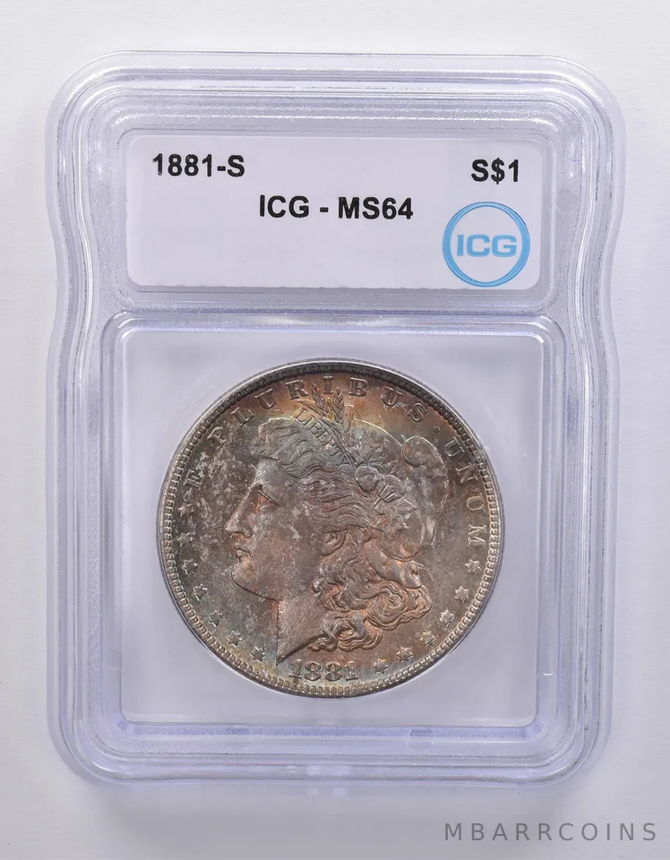 1881-S Morgan Silver Dollar MS64 ICG Beautiful Tone *7129