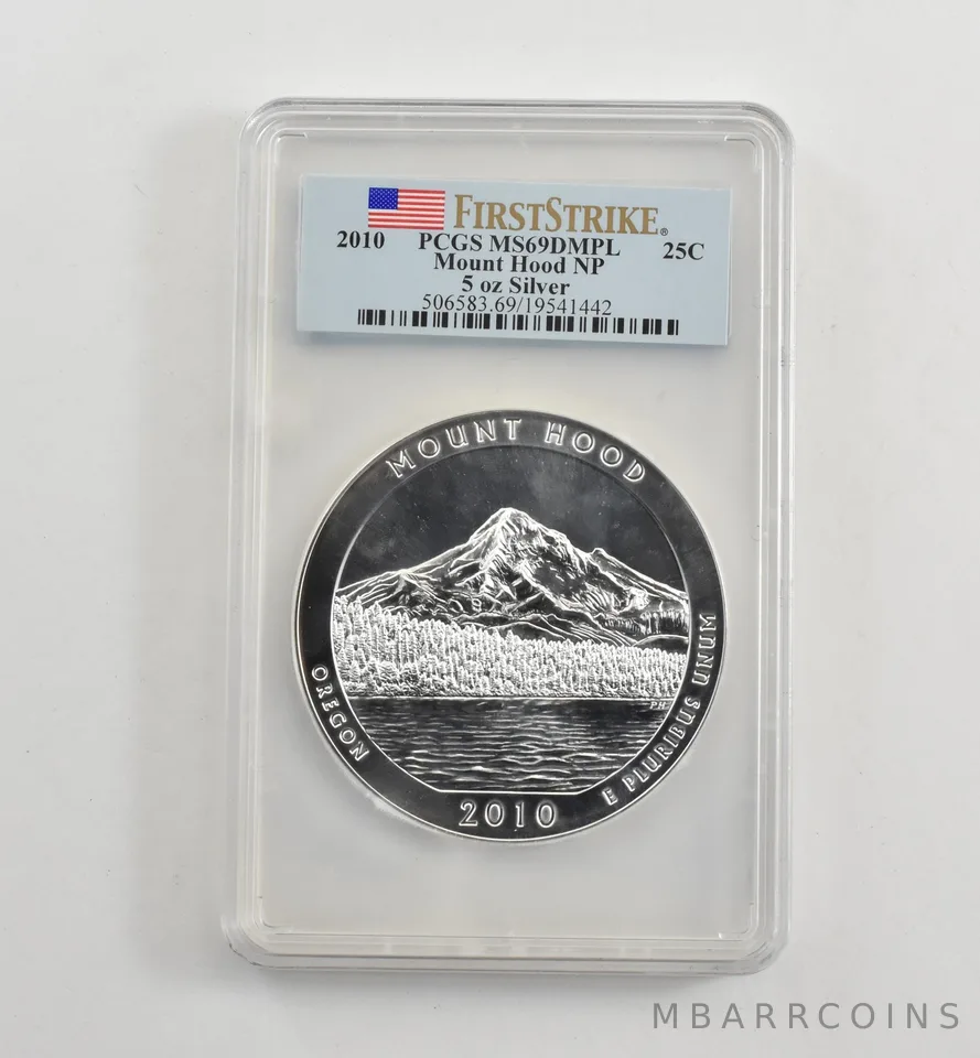 2010 5 Oz Silver Quarter America The Beautiful Mount Hood MS69 DMPL PCGS *1754