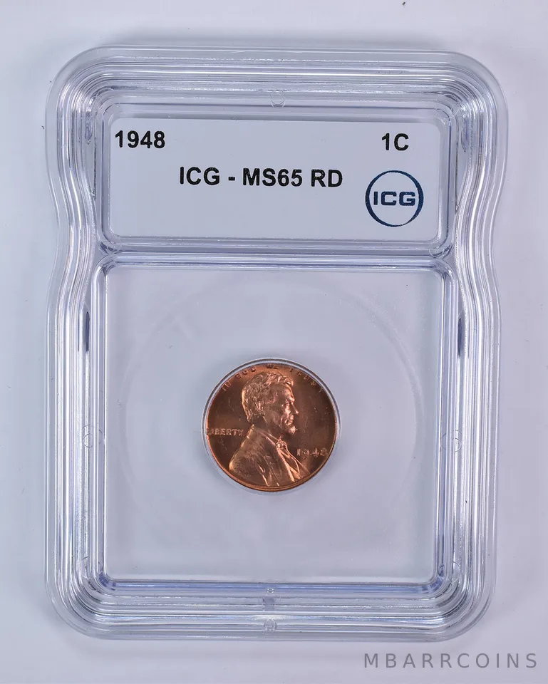 1948 Lincoln Wheat Cent MS65 RD ICG
