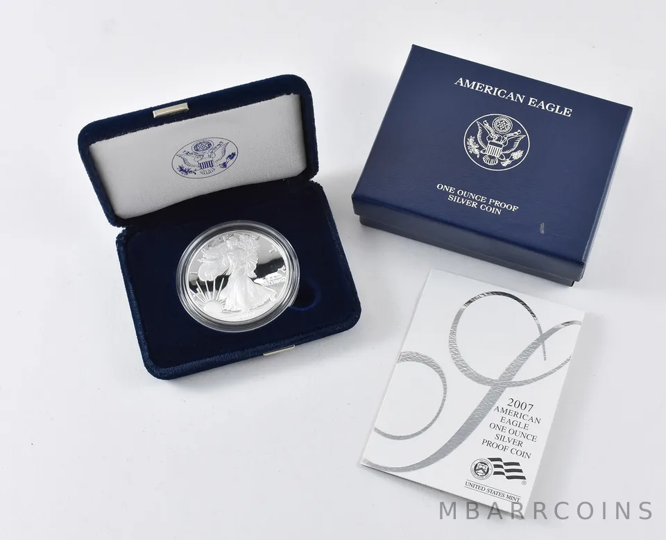 2007-W American Silver Eagle PROOF 1 Oz Silver - Coin & Box & COA