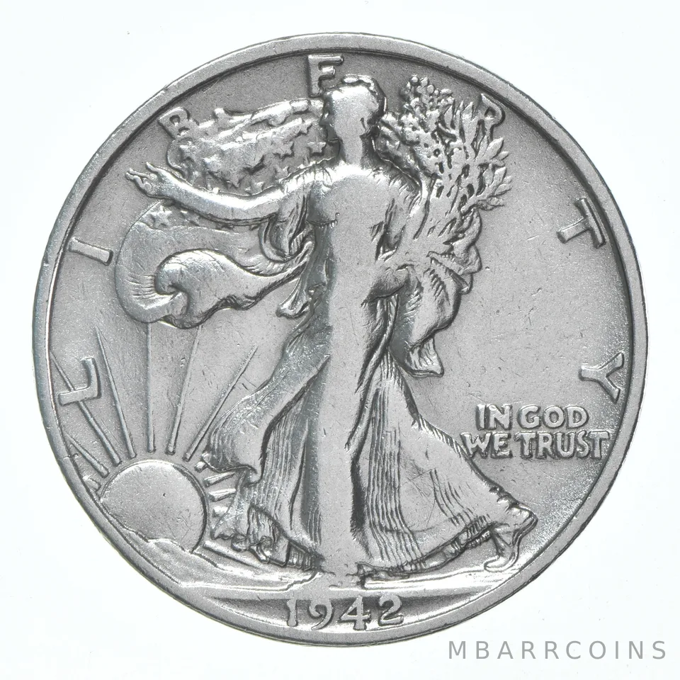 XF/AU 1942-S Walking Liberty Half Dollar Polished 90% Silver