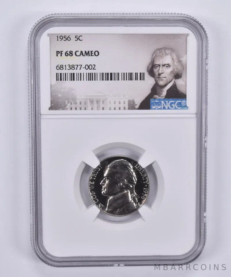1956 Jefferson Nickel 5c PF68 Cam NGC Special Label