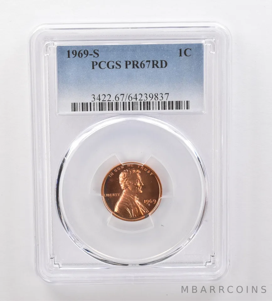 1969-S Lincoln Memorial Cent PR67 RD PCGS Beautiful Tone *2078
