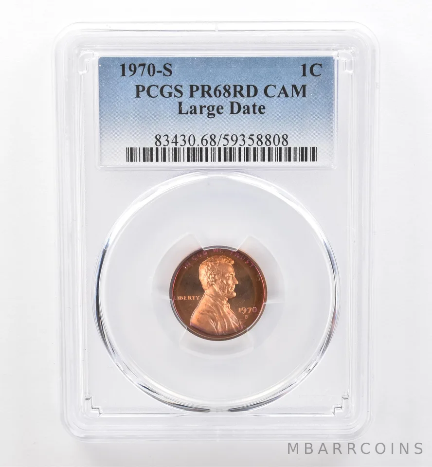 1970-S Lincoln Memorial Cent Large Date PR68 RD CAM PCGS Beautiful Tone *6584