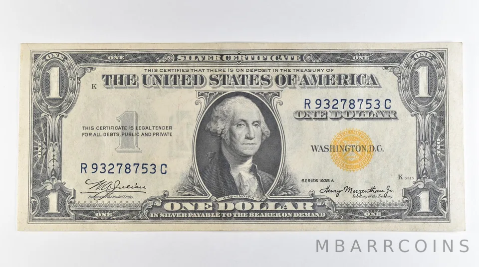 1935 A $1 Silver Certificate Yellow Seal North Africa *6723