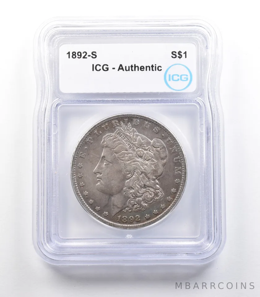 1892-S Morgan Silver Dollar Authentic ICG *2394