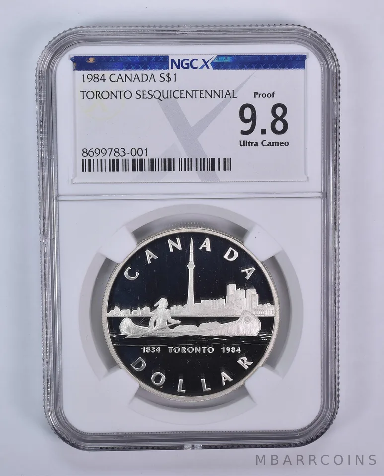 1984 Canada 1 Dollar Silver Toronto Sesquicentennial Proof 9.8 UCAM NGC X NGCX