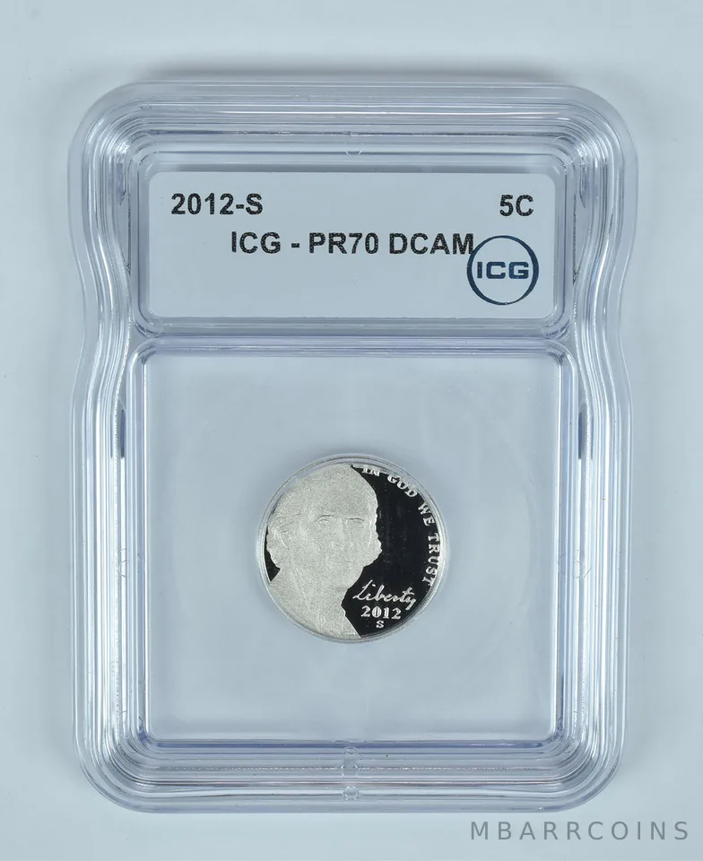 2012-S Jefferson Nickel PR70 DCAM ICG