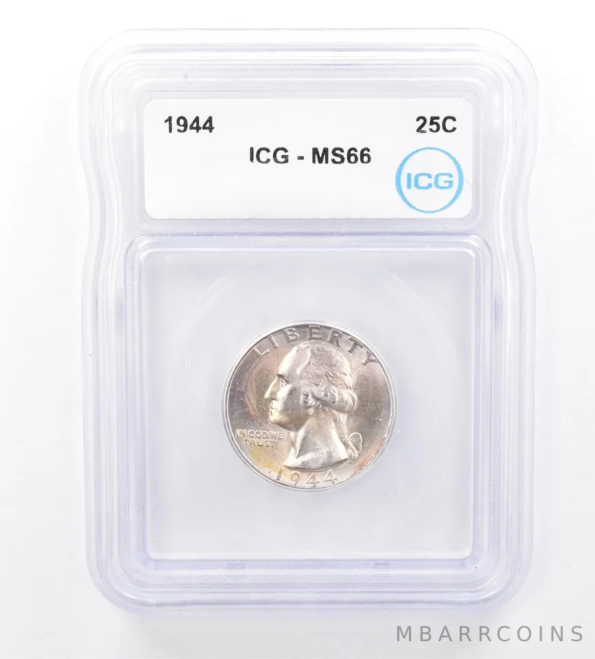 1944 Washington Quarter MS66 ICG Beautiful Tone *1648