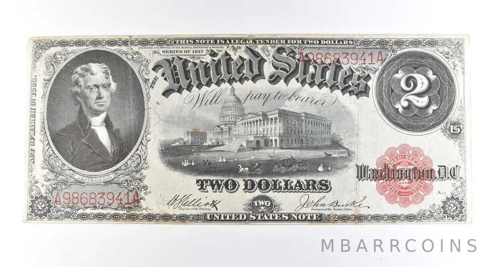 1917 $2 Legal Tender Large Note Red Seal *2665