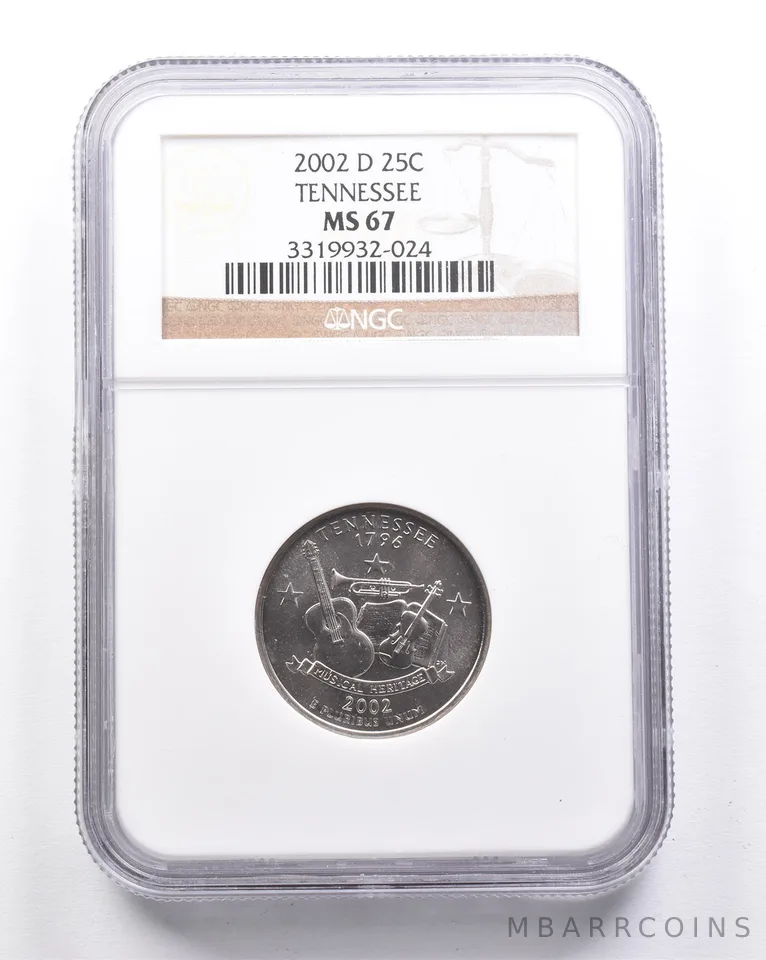 MS67 2002-D Washington State Quarter Tennessee NGC *6316