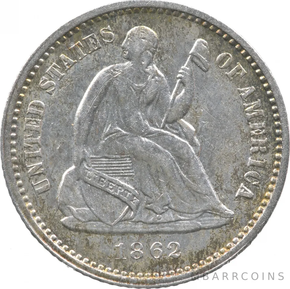 1862 Seated Liberty Half Dime a5480