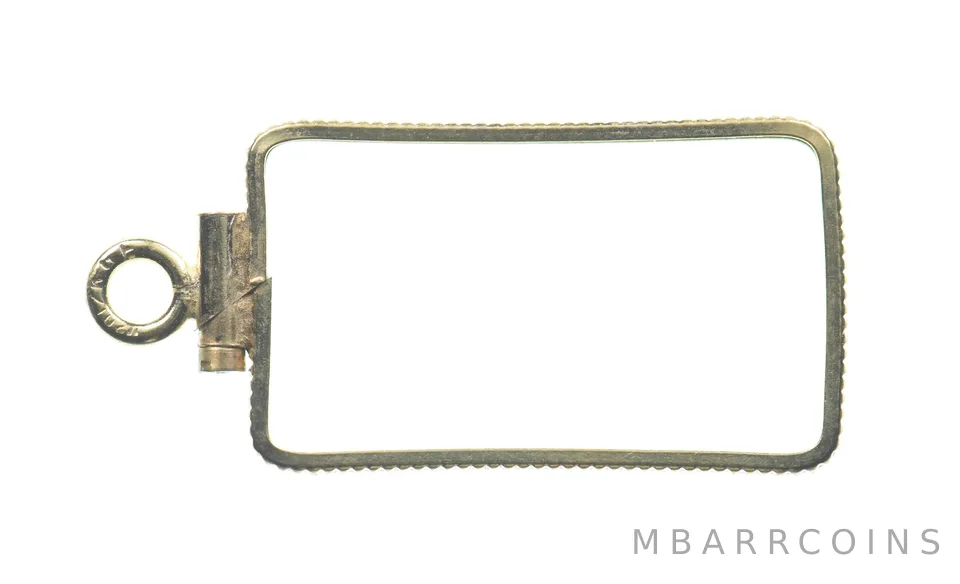 12K Gold Filled 23 MM Gold Bar Bezel Pendant Frame Edge *2120
