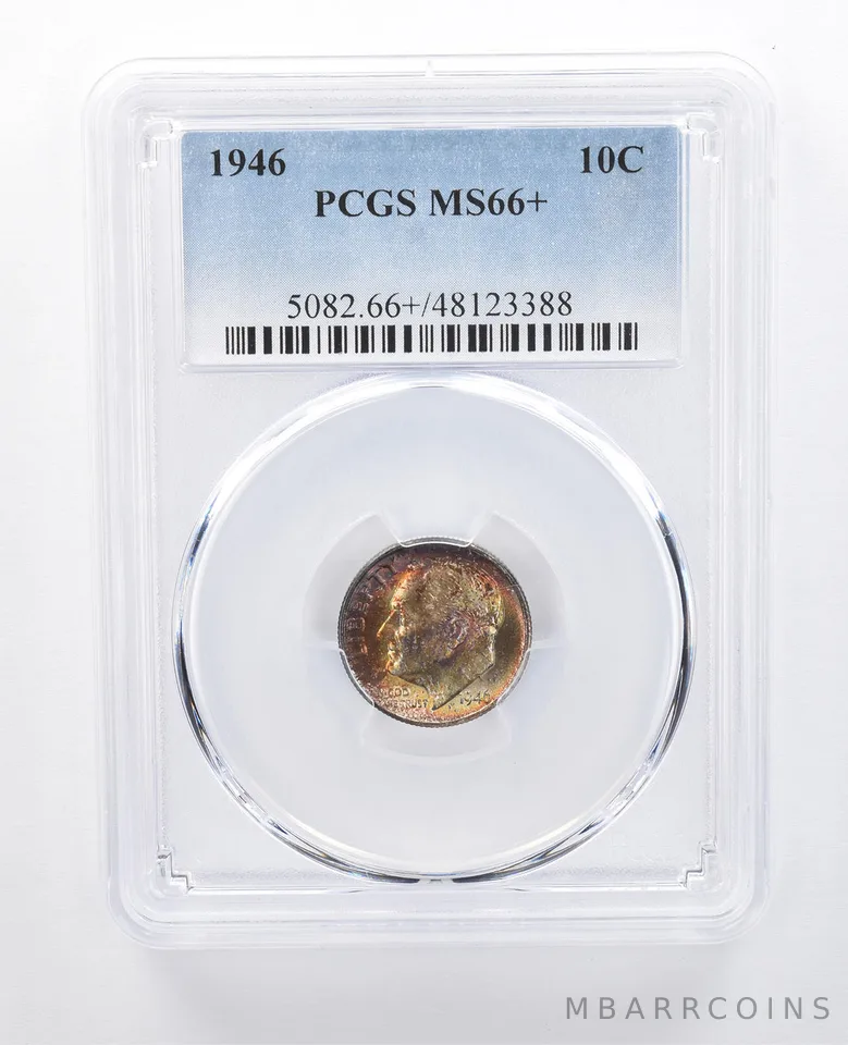 1946 Roosevelt Dime MS66+ PCGS Beautiful Tone *8030