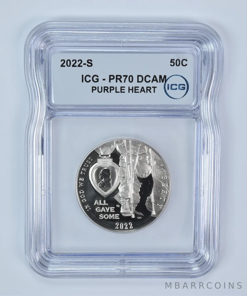2022-S Purple Heart Commemorative Half Dollar PR70 DCAM ICG
