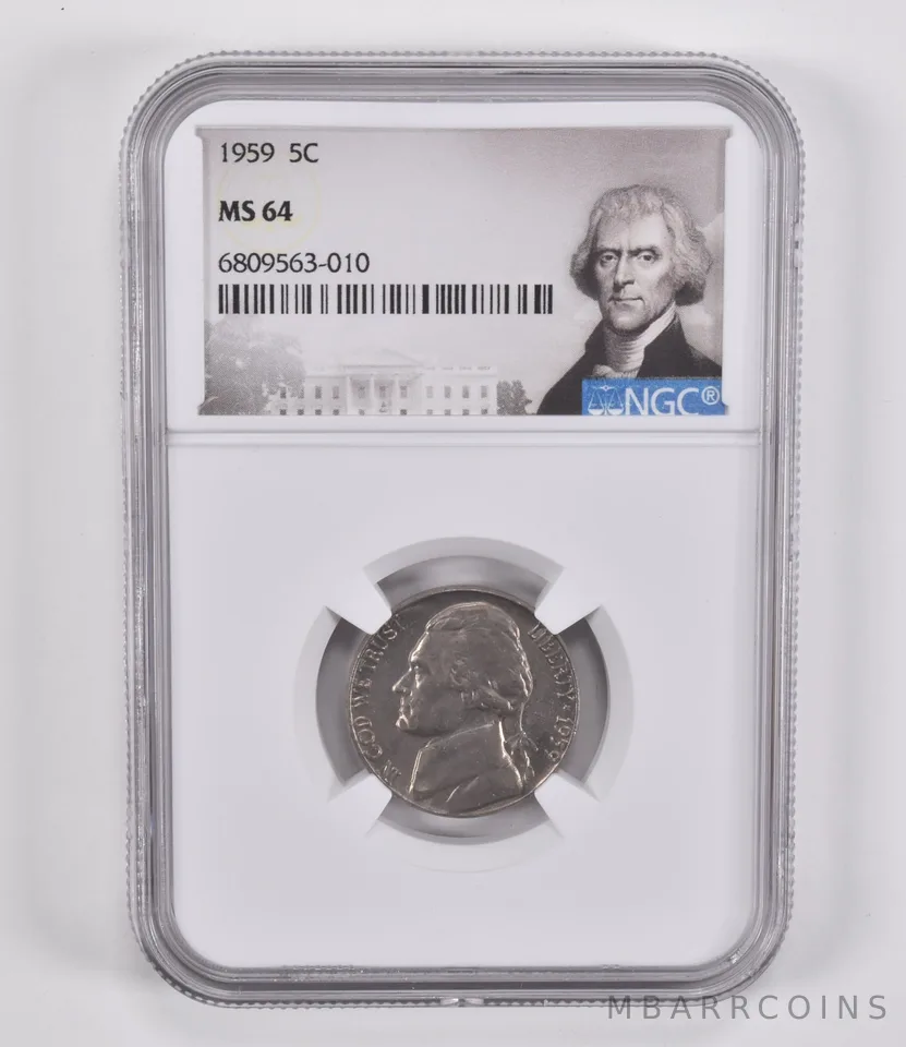 1959 Jefferson Nickel MS64 NGC Special Label