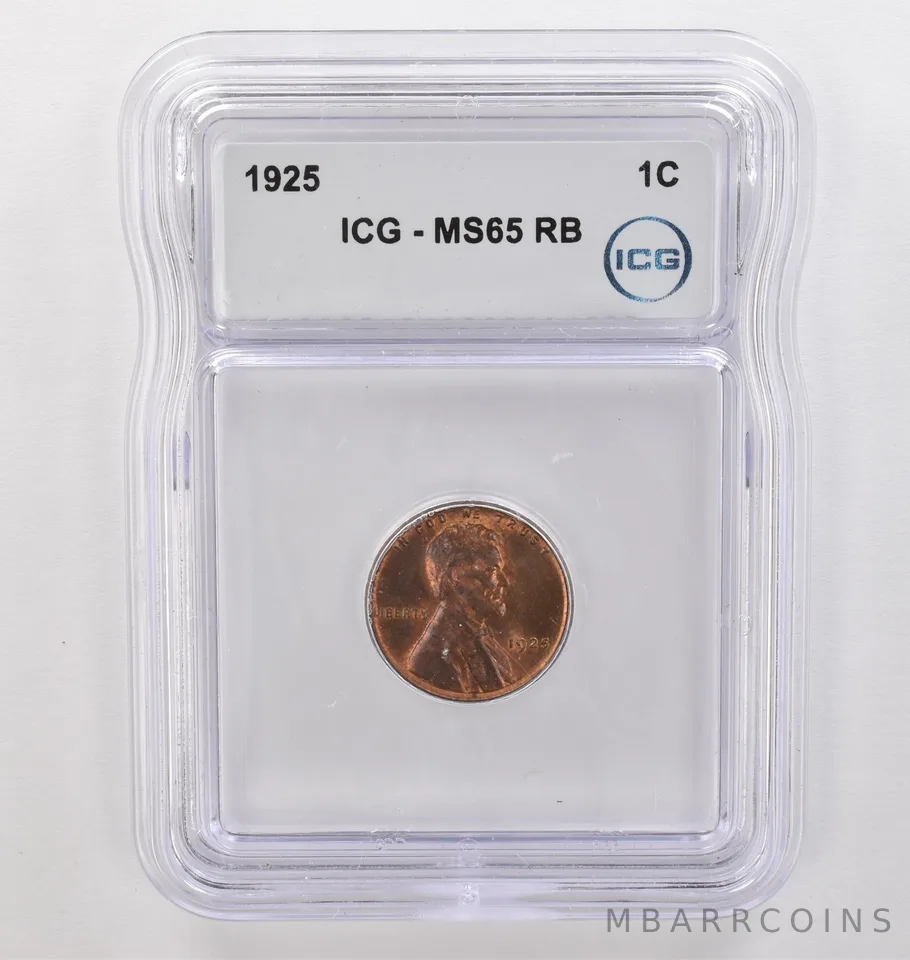 1925 Lincoln Wheat Cent MS65 RB ICG Beautiful Tone *4179
