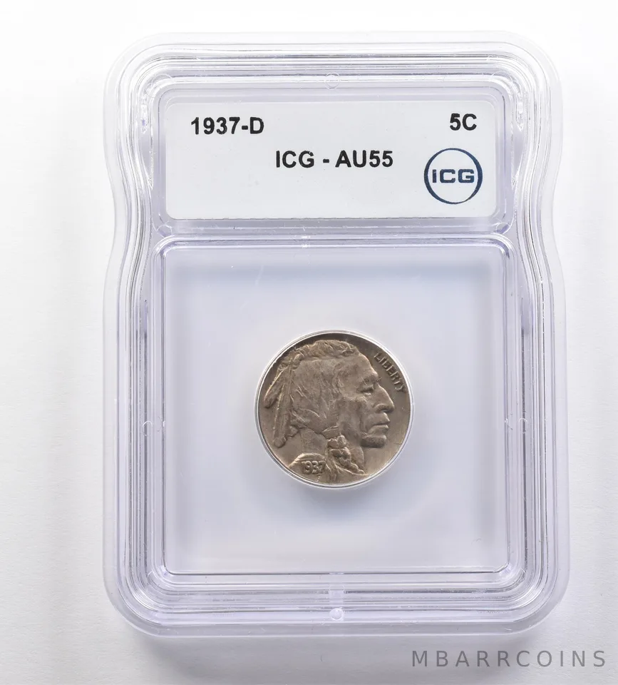 1937-D Indian Head Buffalo Nickel AU55 ICG *2493