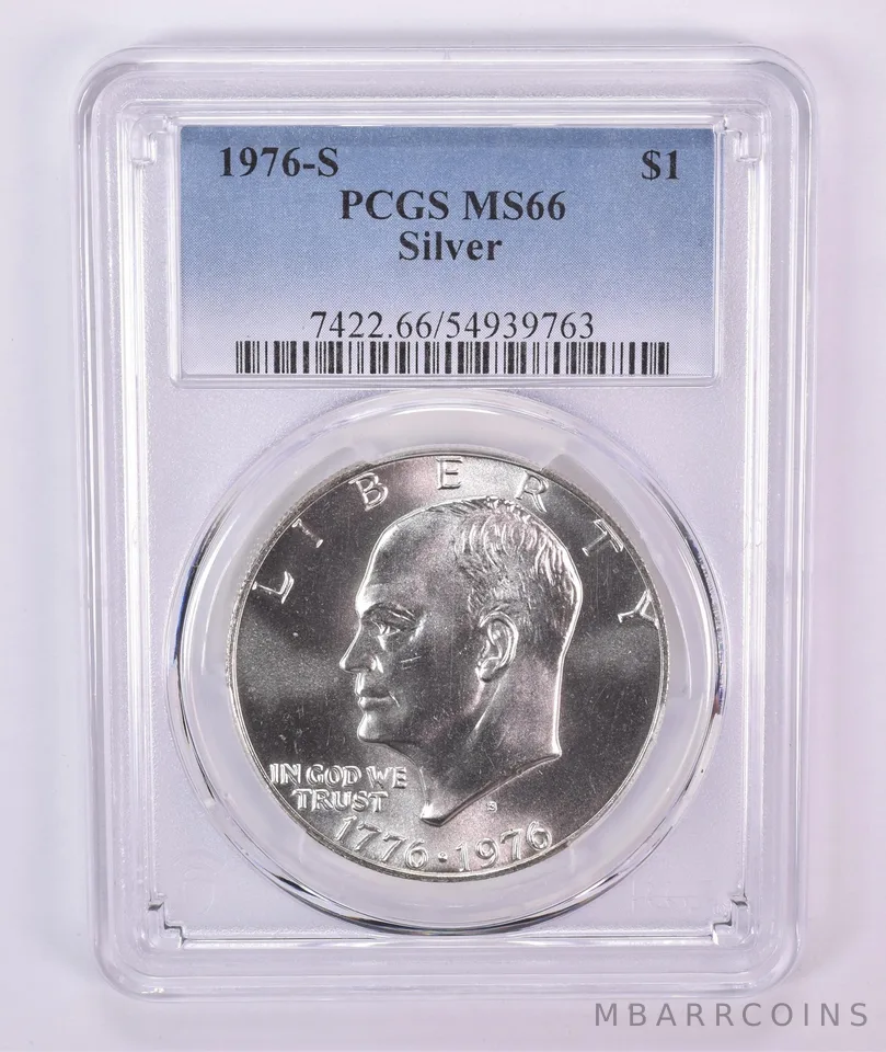 1976-S Eisenhower $1 Silver MS66 PCGS Blue Label
