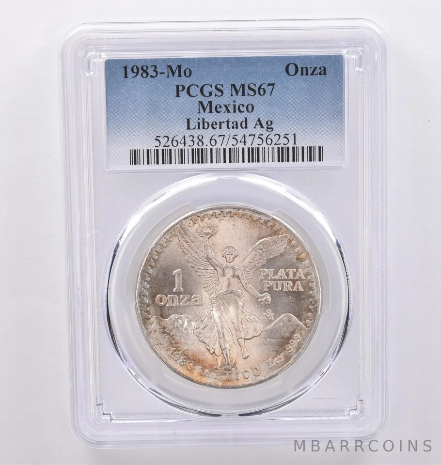 1983 Mo Mexico 1 Onza Silver Libertad MS67 PCGS Beautiful Tone *8946