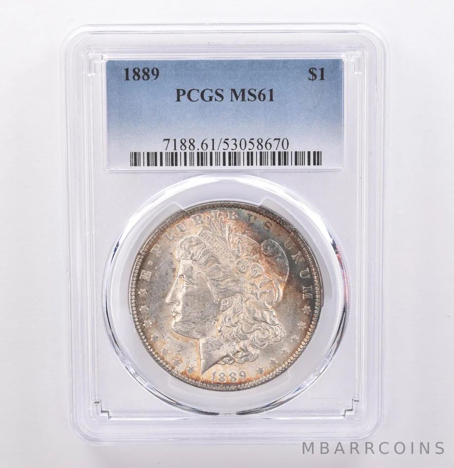 1889 Morgan Silver Dollar MS61 PCGS Beautiful Tone *9255