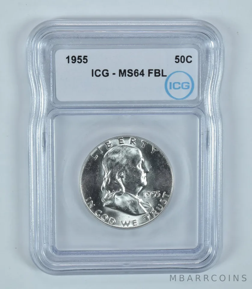 1955 Franklin Half Dollar MS64 FBL ICG